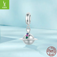 Silver Charm Original Romantic Planet DIY Pendant Accessories Personalized Niche Universe s925 Pure Silver Bracelet Beads