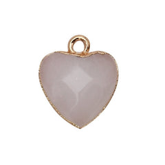 Women Jewelry  12.5mm Small Lovely Heart Pendant Labradorit Aventurine Opal Rose Crystal Quartz Stone Pendant DIY for Necklace