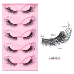 Clear Band Corner Foxy Winged Cat Eye 3D Strip Lashes Silk Party Full False Eyelash Vegan Faux Mink Eyelash With Diamond Pearl