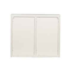 27.56"Glass Doors Modern Two-door Wall Cabinet with Featuring Three-tier White