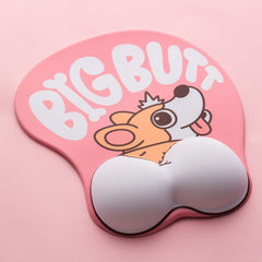 Cute Corgi Dog 3D Mouse Pad Ergonomic Soft Silicon Gel Anime Mousepad With Wrist Support Mouse Mat