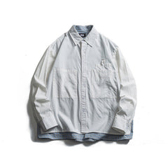 Two piece checkered long sleeved shirt for casual vacation men