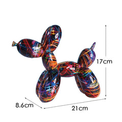 New black and white plaid balloon dog ornaments creative TV cabinet wine cabinet living room porch resin crafts