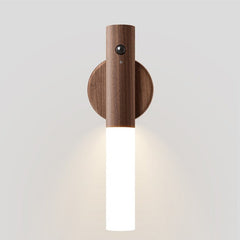 Wood Wireless USB LED Night Light Wall Lamp Rechargeable Sensor Motion Night Light