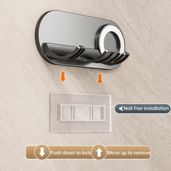 No - drill Magnetic Hair Dryer Wall Mount. Synthetic plastic, for Dyson/Leihen/Kexi. Colors: gray & white