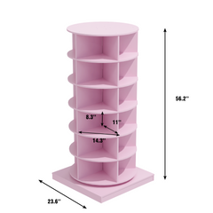 Pink 360 Rotating shoe cabinet 6 layers