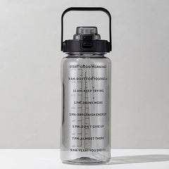 Sports water cup portable large capacity 2000ml plastic cup with straw scale men and women kettle water cup
