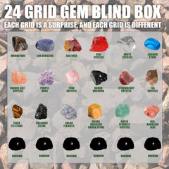 24 Grid Ore Blind Box, Green Christmas Surprise Guess Small Gift Blind Box