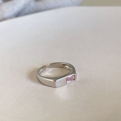 Dopamine love colored zircon diamond ring female niche index finger high-end fashion personality open ring