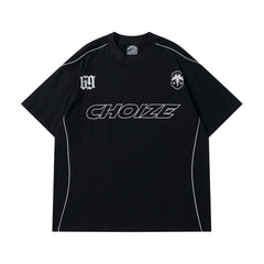 Letter printed short sleeved T-shirt men's loose sportswear American fashion brand niche summer round neck T-shirt top
