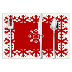 Christmas snowflake print placemat Christmas party decoration table mat living room dining table insulation mat