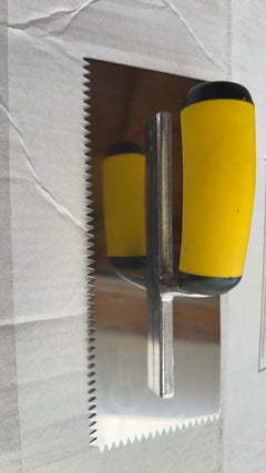 High quality stainless steel V-groove shovel, 28Cm x 11.5 Cm, perfect for buckets, slate, plaster, concrete, curved handles, hig