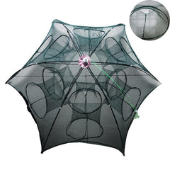 12 Holes Foldable Crab Fish Trap Cast Net Cast Folding Fishing Net