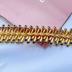 European and American Fashion Trend Retro Literary Inlays Fresh and Versatil, Sea Blue Zircon Texture Copper Plated 18K Bracelet