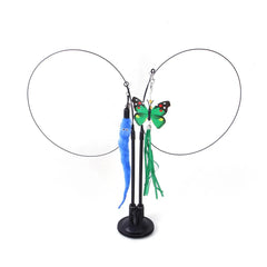 Suction cup cat toy stick that can be attached and held with steel wire multi head interchangeable cat toy and pet supplies