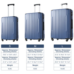 Hardshell Luggage Spinner Suitcase with TSA Lock Lightweight 20'' (Single Luggage) Blue + ABS + 20 Inch Carry On