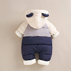 Baby down cotton jacket jumpsuit, autumn and winter clothes, khai clothes for men and women, baby clothes for going out, thick hugging clothes, winter climbing clothes