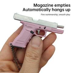 New Empire 1:3 Glock G17 alloy keychain, realistic gun model with detachable soldier gear & bullets.
