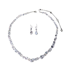 Simple necklace earring set bride's wedding jewelry set fashionable and versatile accessories