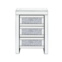 U-Can 15.7 "W silver rectangular mirror coffee table with wireless and USB charging function, LED lights, crystal style handle