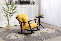 woven fabric Mid Century Modern Accent Chairs Comfy Upholstered Glider Arm Chair with Solid Wood for Living Room Bedroom Balcony
