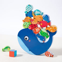 Children's Animal Music Desktop Interactive Game Building Blocks Stacking Balance Boat Early Education Puzzle Wooden Toy