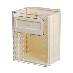 Kitchen folding trash can wall hanging large caliber leftovers bin transparent thickened folding trash can
