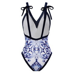 Two-piece one-piece swimsuit with skirt