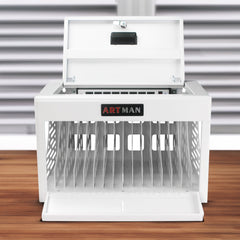 16 Bay Charging Cabinet for Laptop Chromebook Locking Charging Station-WHITE