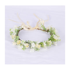 Spring flower wreath fresh simulation flower headdress green plants flowers wedding flower wreath