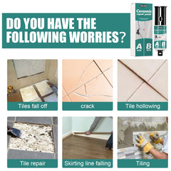 EELHOE Tile Repair Paste Tile Repair AB Glue Set Crack Repair Agent Ceramic Adhesive