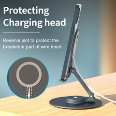 Rotatable foldable portable wireless charging desktop magnetic phone holder aluminum alloy magsafe holder