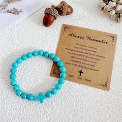 Fashion bead jewelry cross bracelet