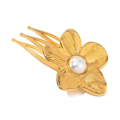 Stainless steel shell hair clip with bangs, high-end feel, ins metal hair accessories, broken hair clip at the back of the head
