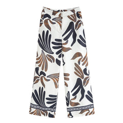 Spring and Summer NewStyle Design Sense Unique All-Match Casual Loose Retro Commuting Printed Wide-Leg Pants