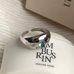 Dopamine love colored zircon diamond ring female niche index finger high-end fashion personality open ring