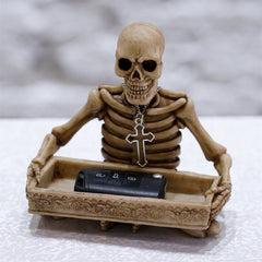Antique Skull Holding Slot Storage Small Tray