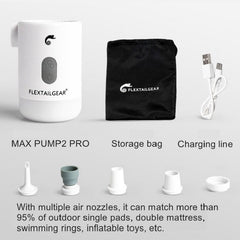 FLEXTAILGEAR Max Pump 2 Pro 4-in-1 Portable Mini Air Pump Electric Inflator USB Charging Sleeping Pad Camping Mattress Packraft