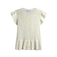Spring New  Style Round Neck Solid Color Women's Unique Design Knitwear