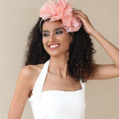 Fashionable lace embroidered polka dot oversized bow headband