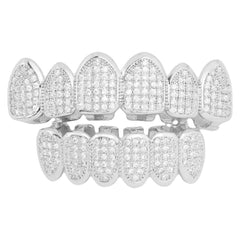 Hip hop braces with copper zircon micro inlaid with real gold Halloween teeth decoration exaggerated hiphopgrills