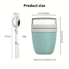 Portable Yogurt Cereal Cups with Lids. Ideal for Overnight Oats, DIY Salads & Parfaits. Great for Breakfast or Lunch