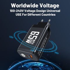 Computer laptop adapter GaN GaN PD65W fast charging head QC3.0 charger