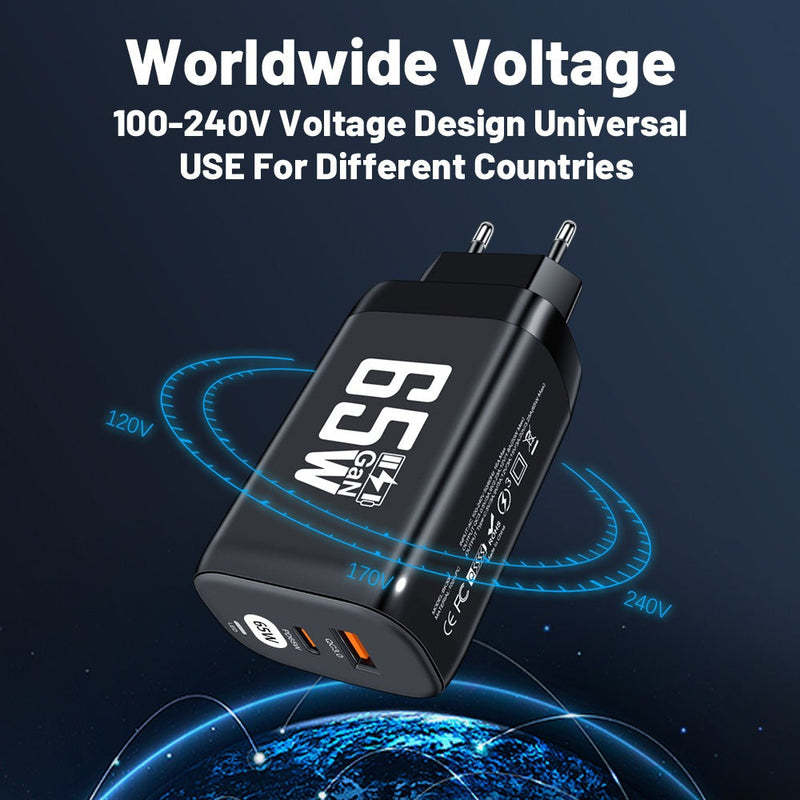 Computer laptop adapter GaN GaN PD65W fast charging head QC3.0 charger
