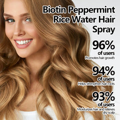 Biotin Peppermint Rice Water Hair Spray, Repair Dry Hair Soft Hair Thick Hair Flexible And Nourishing Hair