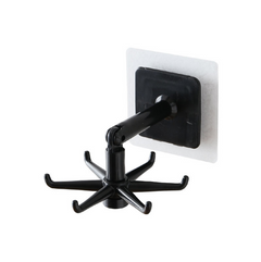 360 Degrees Rotated Kitchen Hooks Self Adhesive 6 Hooks Home Wall Door Hook Handbag Clothes Ties Bag Hanger Hanging Rack
