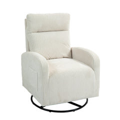 JiaDa Upholstered Swivel Glider.Flannel fabric.Rocking Chair for Nursery in Beige.Modern Style One Left Bag