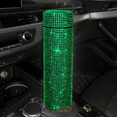 Bling Rhinestone Thermos Bottle Insulated Double Wall Stainless Steel Water Bottle Coffee Travel Car Coffee Mug Cup Vacuum Flask