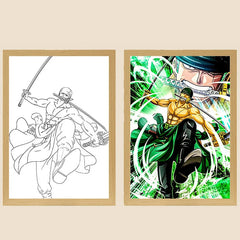One Piece Creative Photo Frame Night Light Toy Anime Character Luffy Zoro Night Light Bedside Decoration Painting Christmas Gift