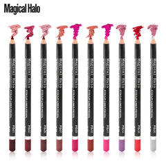 Magical Halo Easy To Color Lip Liner / Eyeliner 10 Colors Waterproof Lip Pencil That Lasts Makeup And Does Not Fade